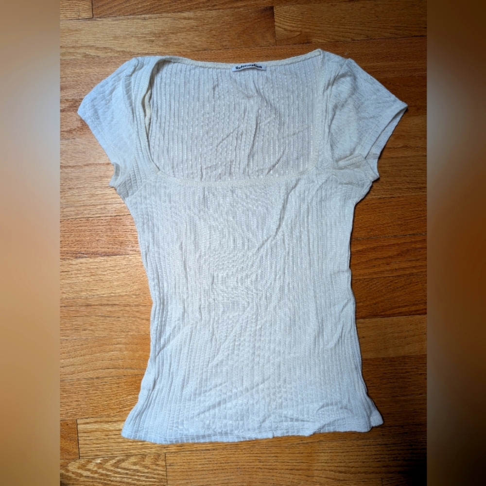 Reformation- Women's Cream Top Sz Small